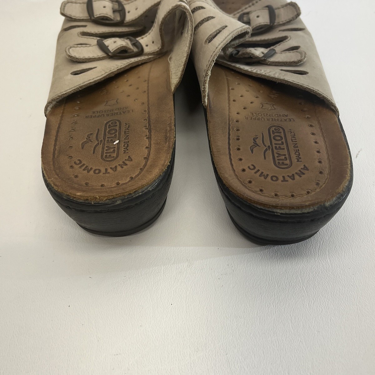 FLY FLOT Anatomic Comfort Leather 2 Buckle Brown Slip-On  display picture 2