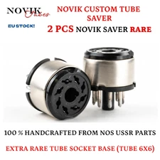 Novik Octal 8 Pin Premium Tube Socket Saver RARE For 6L6 6V6 6SN7 EL34 Tubes 2x