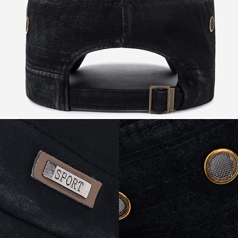 APL Cappellino piatto alla moda in cotone cappello militare baseball stile vintage: