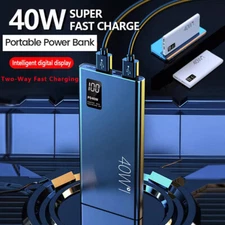4pc Power Bank Portable Charger External Battery Pack 3Output for All Cell Phone