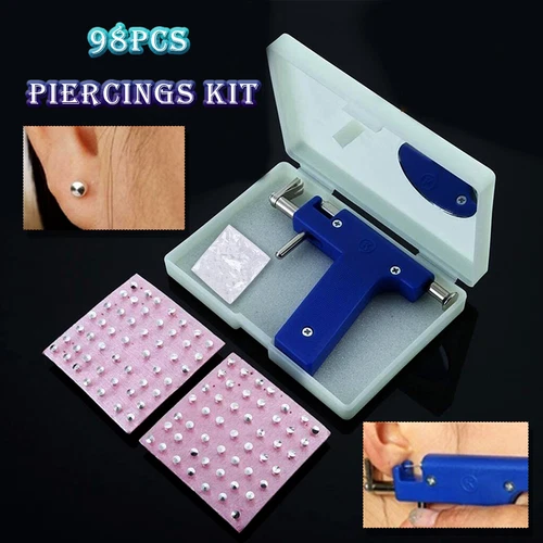 Neu Ohr Piercing Gun Ohrloch Pistole Nase Nabel Körper Pierce mit 98 Ohrstecker - Bild 4 von 9