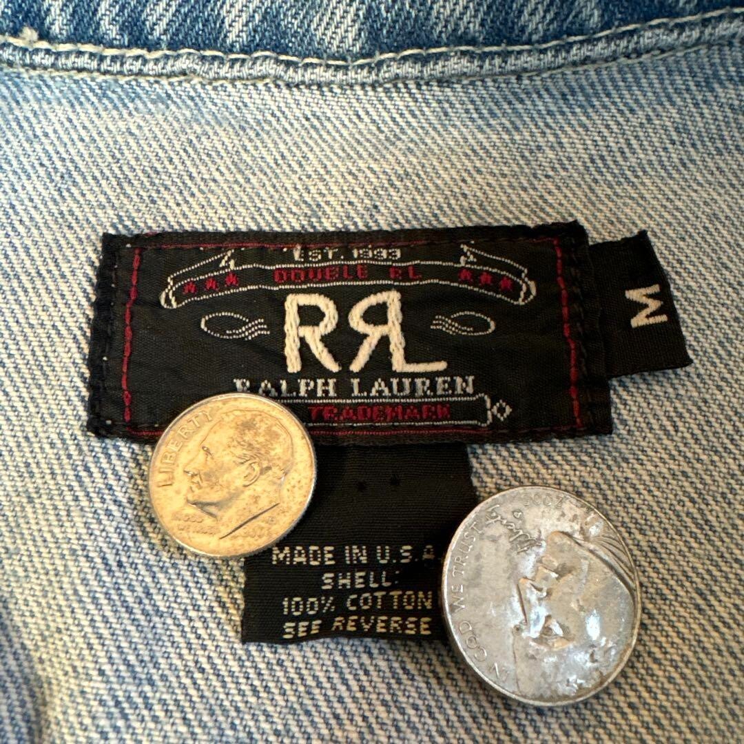 90s RRL Ralph Lauren denim trucker jacket three star tag 90s RRL Ralph Lauren denim trucker jacket three star tag