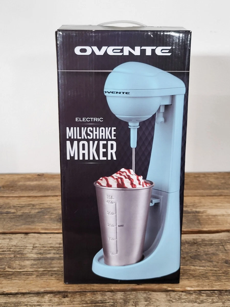 Ovente Milkshake Maker 2-Speed Electric Cocktail Mixer 15.2oz Turquoise