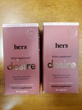 2 Boxes of 60 Caps: Hers Desire Libido Dietary Supp. (Exp. 10/31/25) (1255-R1P7)