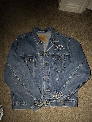 Vintage 2002 Olympic Games Salt Lake City Blue Denim Jacket Button Up | M Vintage 2002 Olympic Games Salt Lake City Blue Denim Jacket Button Up | M