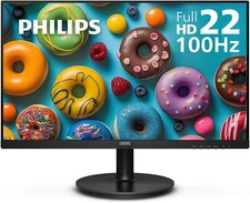 PHILIPS 22 inch Class Thin Full HD (1920 x 1080) Monitor, 100Hz Refresh Rate, VE