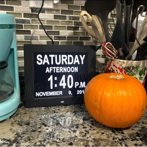 8inch LED Dementia Digital Calendar Clock Alarm Extra Large Day/Week/Month/Year - Picture 10 of 15