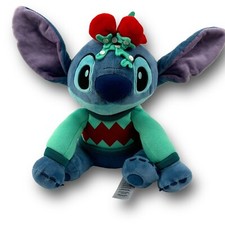 Disney Stitch Holiday Plush Lilo  Stitch Medium 14'' Sweater Mistletoe NWOT