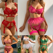 Sexy-Lingerie Bodysuit Plus Size Gater Belt Underwear Lace Costume Sleepwear Set