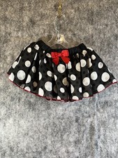 Disney Minnie Mouse Toddler Girls 24 Month Polka Dot Tutu Skirt Red Bow Lined