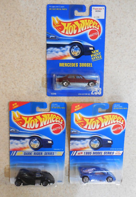 3 dif Hot Wheels Mercedes 380 SEL Sparkle Dark Rider Twin Mill 2 Speed Blaster
