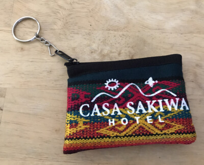 Casa Sakiwa Hotel Coin Purse Keychain Small Wallet Change Pouch Card Cash Holder