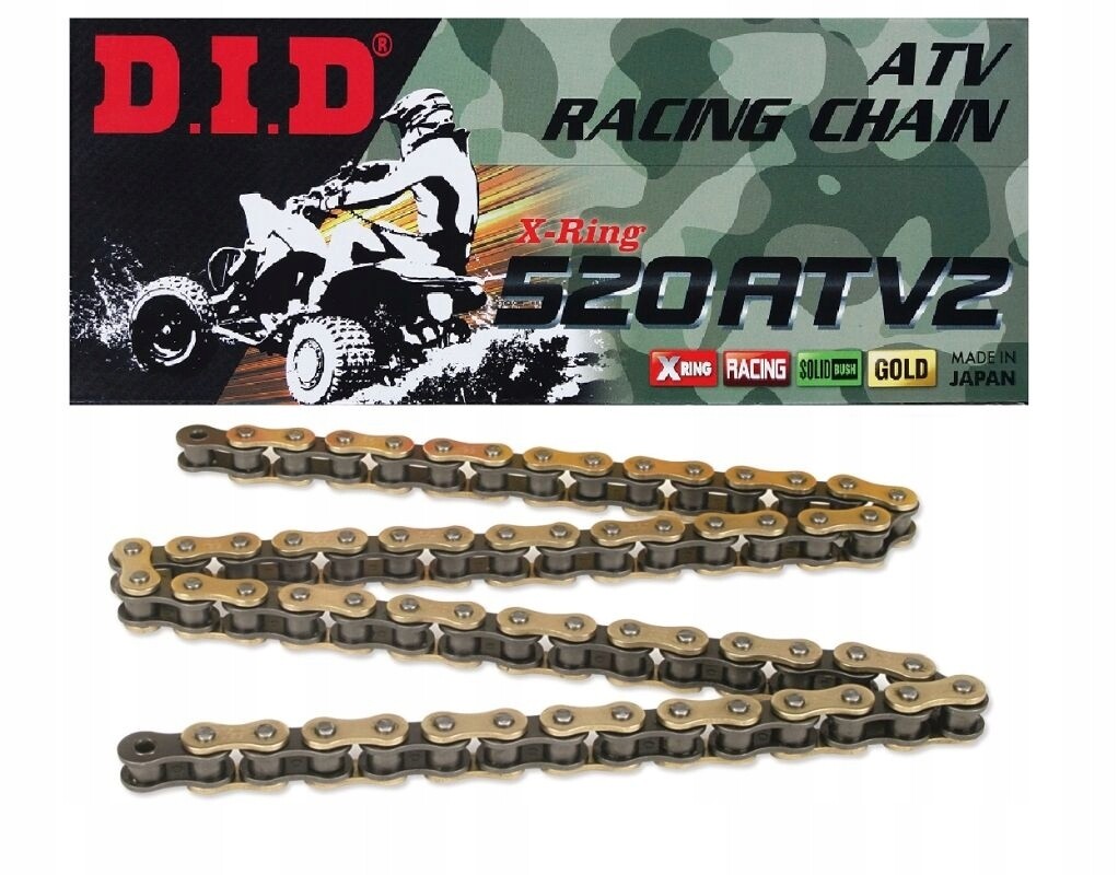 Chaîne DID 520ATV2G&B-94 maillons en or de haute résistance pour quad tout-terrain
