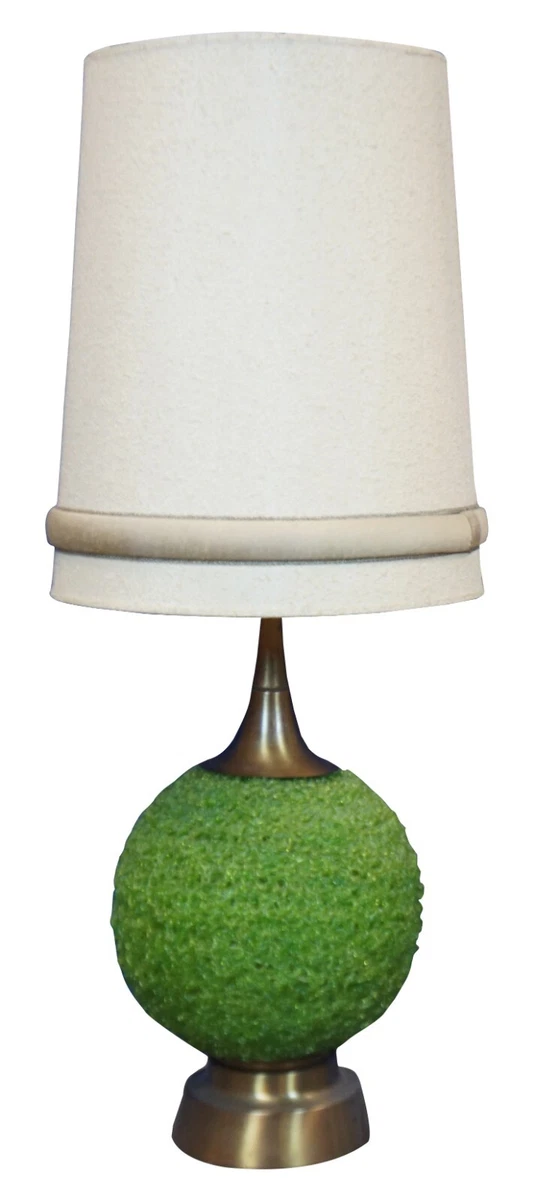 2 Mid Century Modern Atomic Spun Lucite Green Spaghetti Table Lamps 46