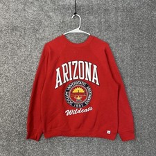 Vintage Arizona Wildcats Crewneck Sweatshirt M Red Usa Made 90S Discus Athletic