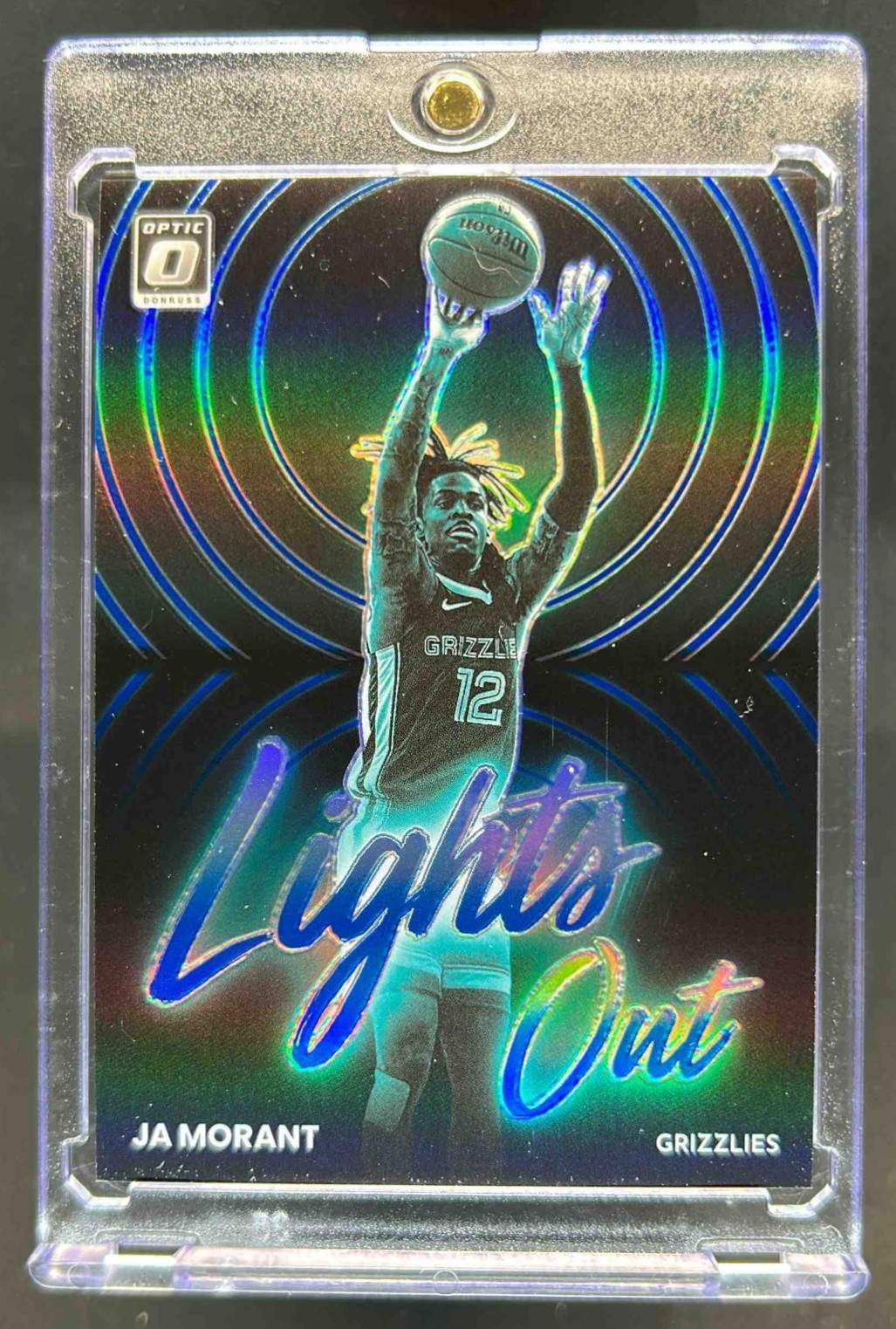 2022-23 Donruss Optic Ja Morant Lights Out Blue #35/49 Grizzlies