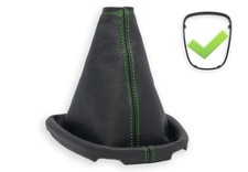 POUR CITROEN C1 FL 2012-2014 CUIR SOUFFLET LEVIER DE VITESSE COUTURE VERT +CADRE