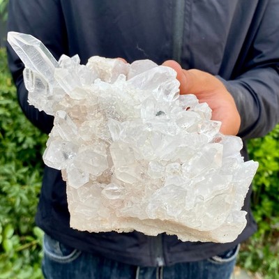 1.36LB  A+++ Natural white Crystal Himalayan quartz cluster /mineralsls