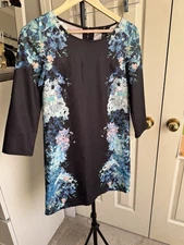 H&M Women's Floral Dress Size 6 Elegant Long Sleeve