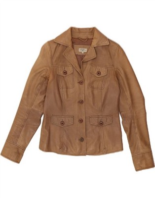 TOM TAILOR Womens Bomber Jacket UK 10 Small Brown AF10