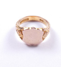 Rose gold signet ring 9ct Size Q Birmingham 1919 outstanding condition