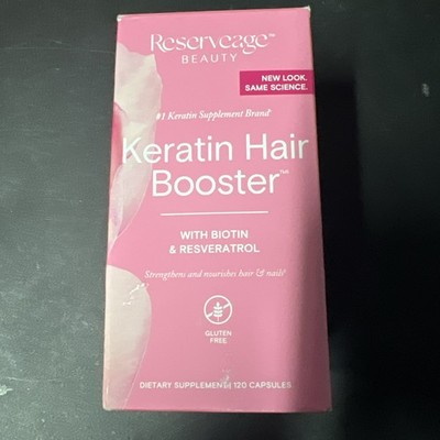 Reserveage Keratin Hair Booster with Biotin & Resveratrol - 120 Caps Exp 07/2027