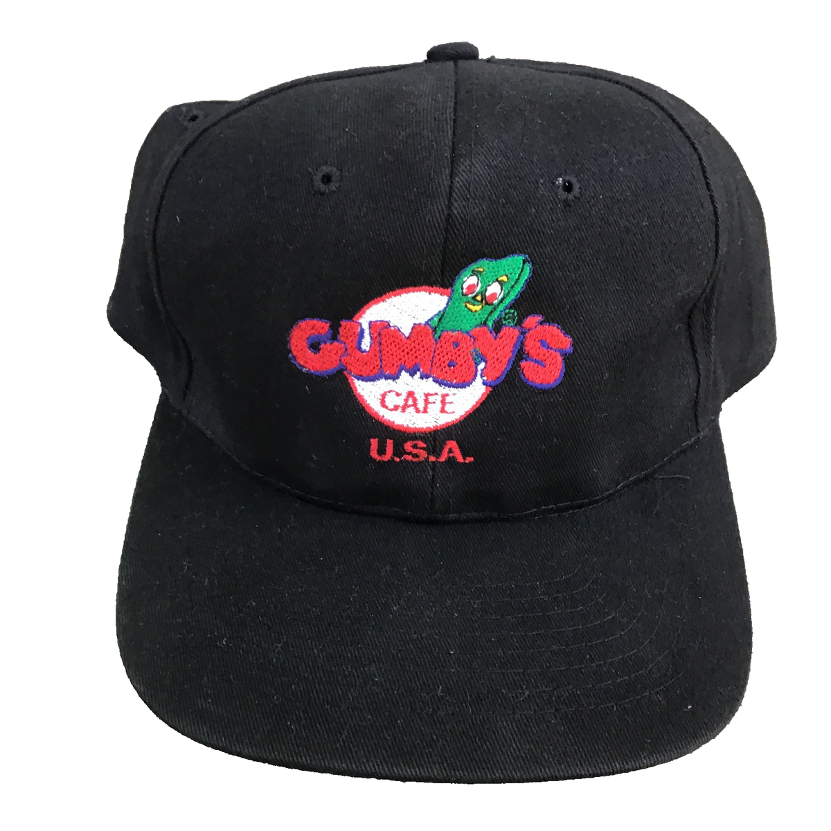Vintage Gumby Cafe USA Snapback Hat Black Fahrenheit Prema Toy Co