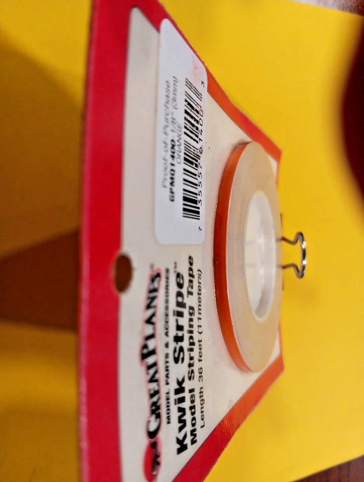 GREAT PLANES  KWIK STRIPE ~NIP!~36 FEET - PN #GPMQ1400  1/8" ORANGE - Image 4 of 4