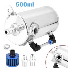Aluminium Car Engine Oil Catch Tank Can Reservoir Breather 0.5L with Air Filter