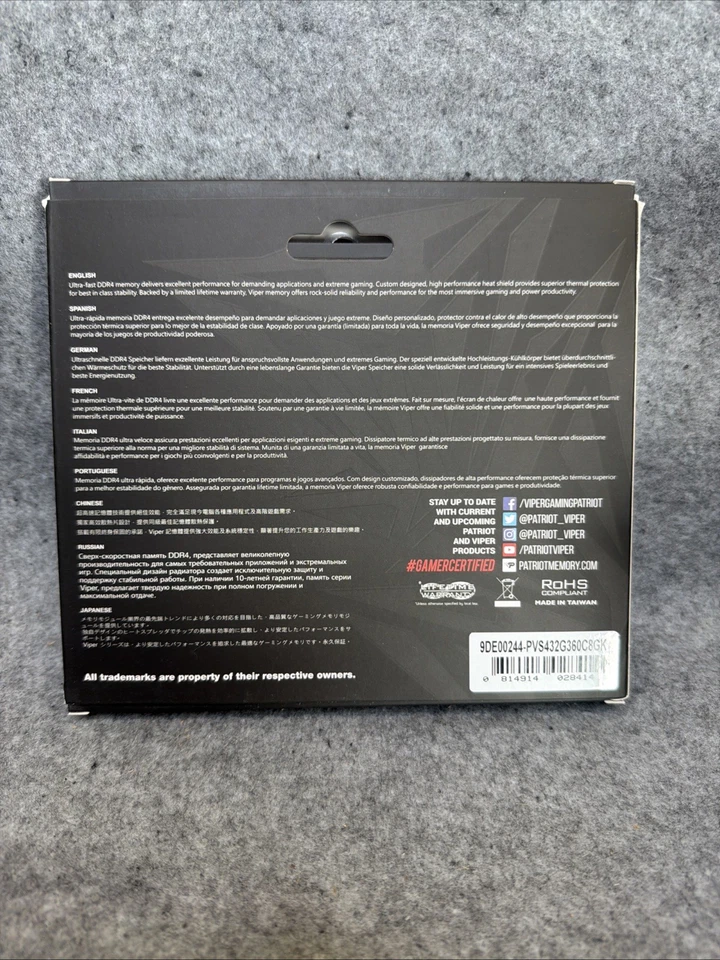 Patriot Viper Steel 32GB (2x16G) DDR4-3600 PC4-28800 C18 UDIMM XMP 2.0 PC Memory - Image 2 of 3