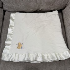 Vintage Disney s Classic Winnie The Pooh Waffle Satin Trim Baby Blanket Lovey