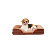 35" L x 25" W x 6.5" Th Dog Bed for Large Size Dogs,Non-Slip Base Pet Sofa,Brown
