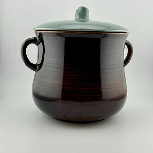 Red Wing Pottery Village Green Bean Pot 7 ¼" H Made in USA 1950s Vintage