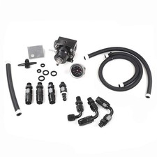 Adjustable Fuel Pressure Regulator Kit With Gauge 6an Fitting Black Car Efi