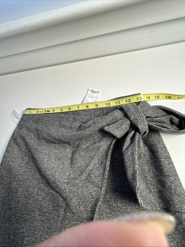 Wilfred Dorine Wool Blend Faux Wrap Tie Front Mini Skirt Gray Size 2 NWT - Picture 10 of 11