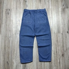 Vintage 70s/80s French Chore Workwear Sanfor Pants Trousers Blue Mens Size 48