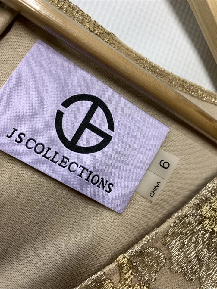 JS Collections Women's Brynlee Flutter Column Gown 8618642 Size 6 Flutter sleeve - Image 4 of 4