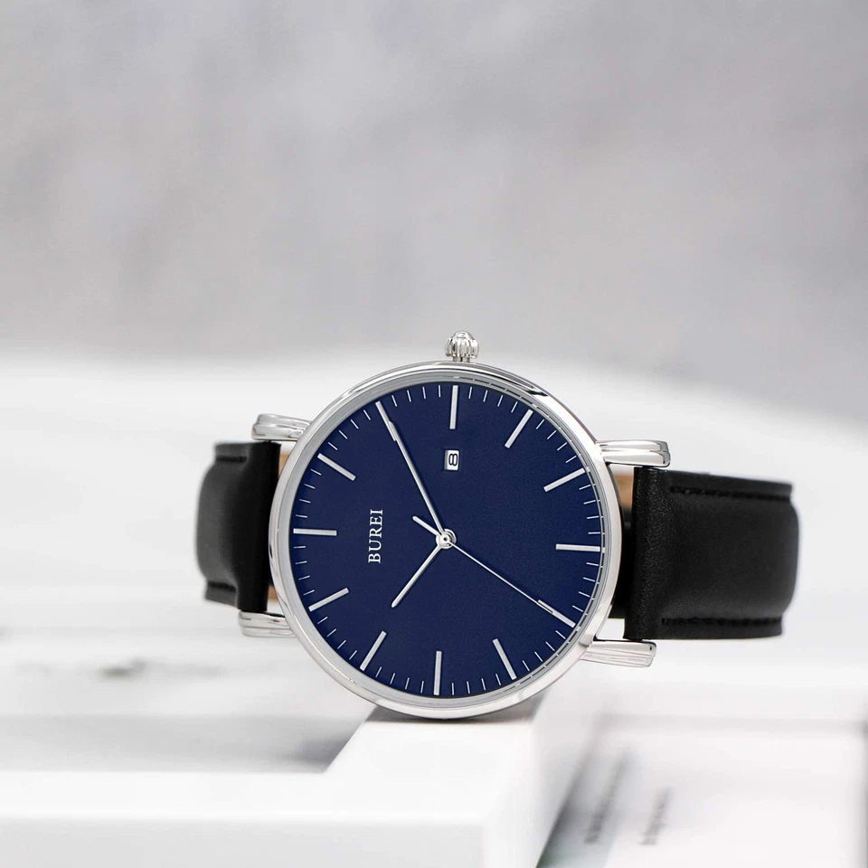 Relojes para hombres Moda Minimalista Impermeable Cuero Relojes para hombres Mujeres Tachuelas... Foto 4 de 4