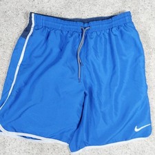 Nike Swim Shorts Mens XL Blue Mesh lined 32W Stretch Drawstring