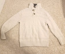 Kids Beige Sweater Cat  Jack, dressy soft cotton knit , Size 6-7
