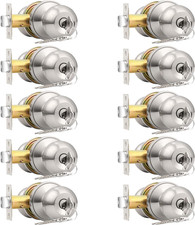 10 Pack Keyed Alike Entry Knobs with Keys Brushed Nickel Ball Door Knobs ....