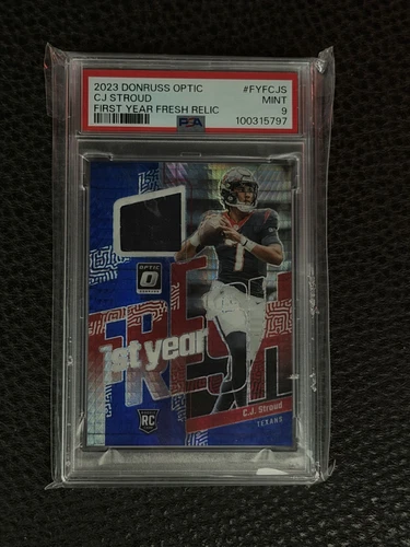 2023 CJ STROUD OPTIC FIRST YEAR FRESH RELIC PATCH RC PSA 9