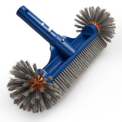 Pool Brush Head with Round Ends, 12.5'' High-Efficiency Pool Brush for Cleani...