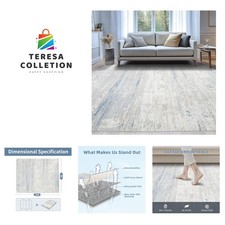 Elegant 8x10 Washable Area Rug - Modern Abstract Design with Non-Slip Backing