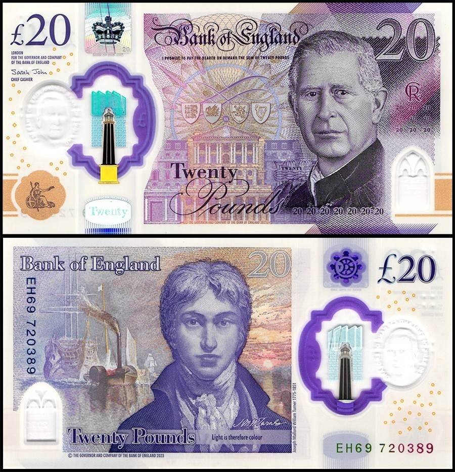 Great Britain - England 20 Pounds Sterling, 2024, P-403, UNC, Polymer