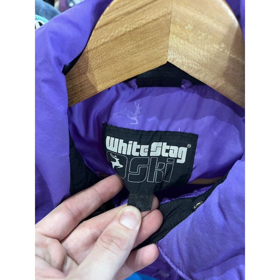 Vintage 90s White Stag Ski Color Blocked Blue/Purple Puffer Jacket Size XL - Image 4 of 4