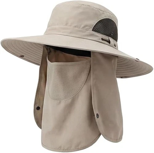 Detachable Face Cover Sun Hat, UPF 50+ Neck Protection Outdoor Cap for Fishing - Picture 19 of 22