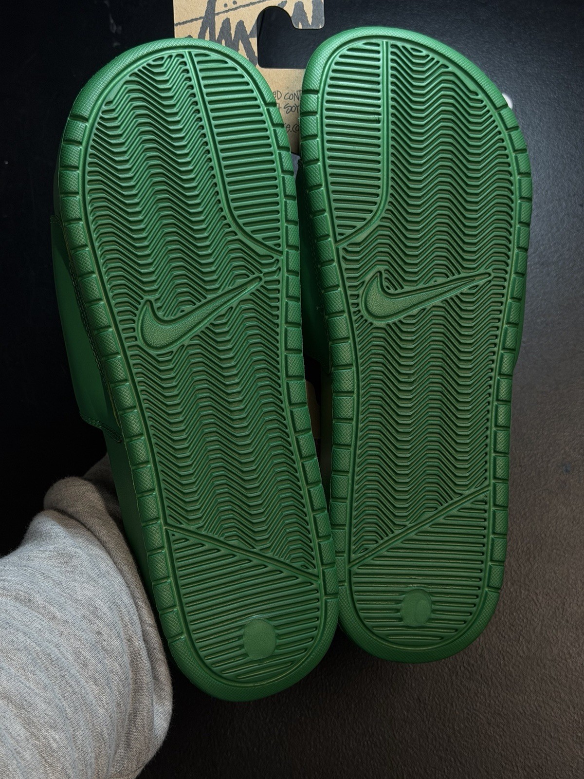 NEW Nike Benassi x Stussy Slide Men's size 11 Green Slides Sandals DC5239 300 thumbnail 4