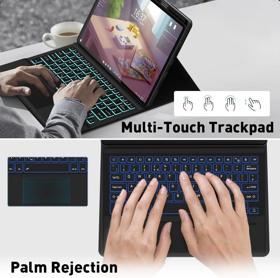 Bluetooth Keyboard Case for Lenovo Idea Tab Pro 12.7" 2025, Wireless Keyboard F - Image 3 of 4