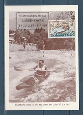 carte 1er jour championnats du monde Canoé Kayak flamme 73 Bourg St Maurice 1969